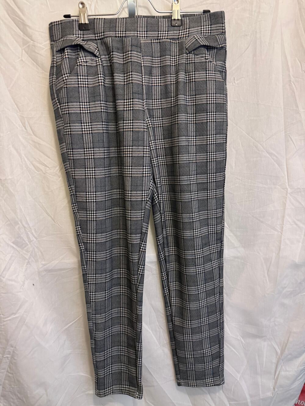 Maze Collection Plaid Scuba Leggings Ankle Pants Women's Size Large Petite